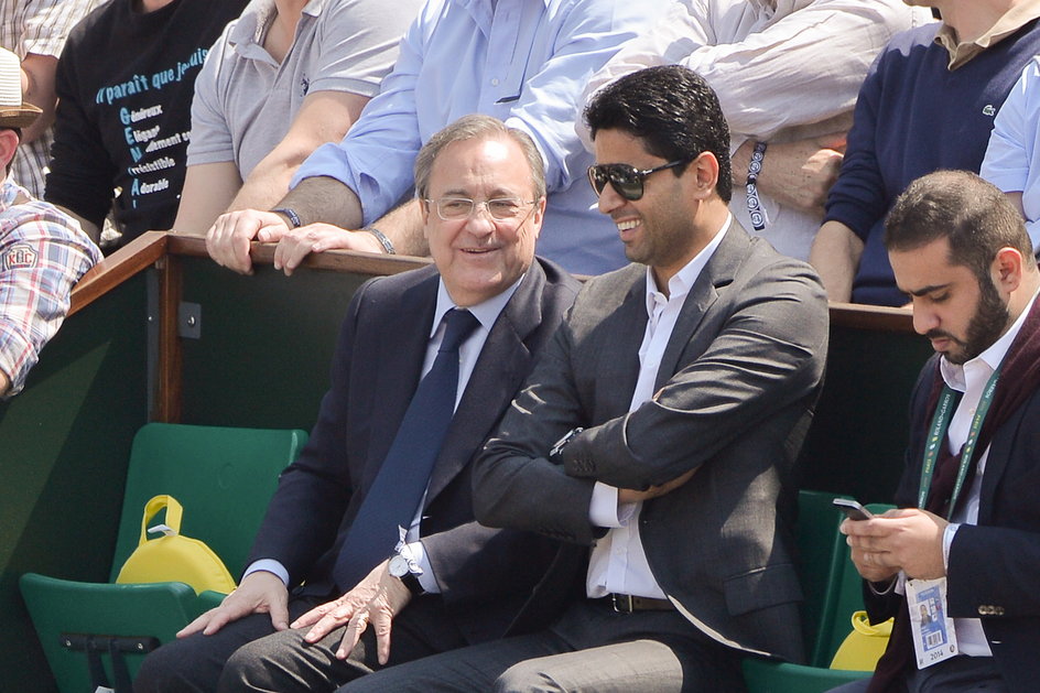 Florentino Perez (prezes Realu Madryt) i Nasser Al-Khelaïfi (prezes PSG)