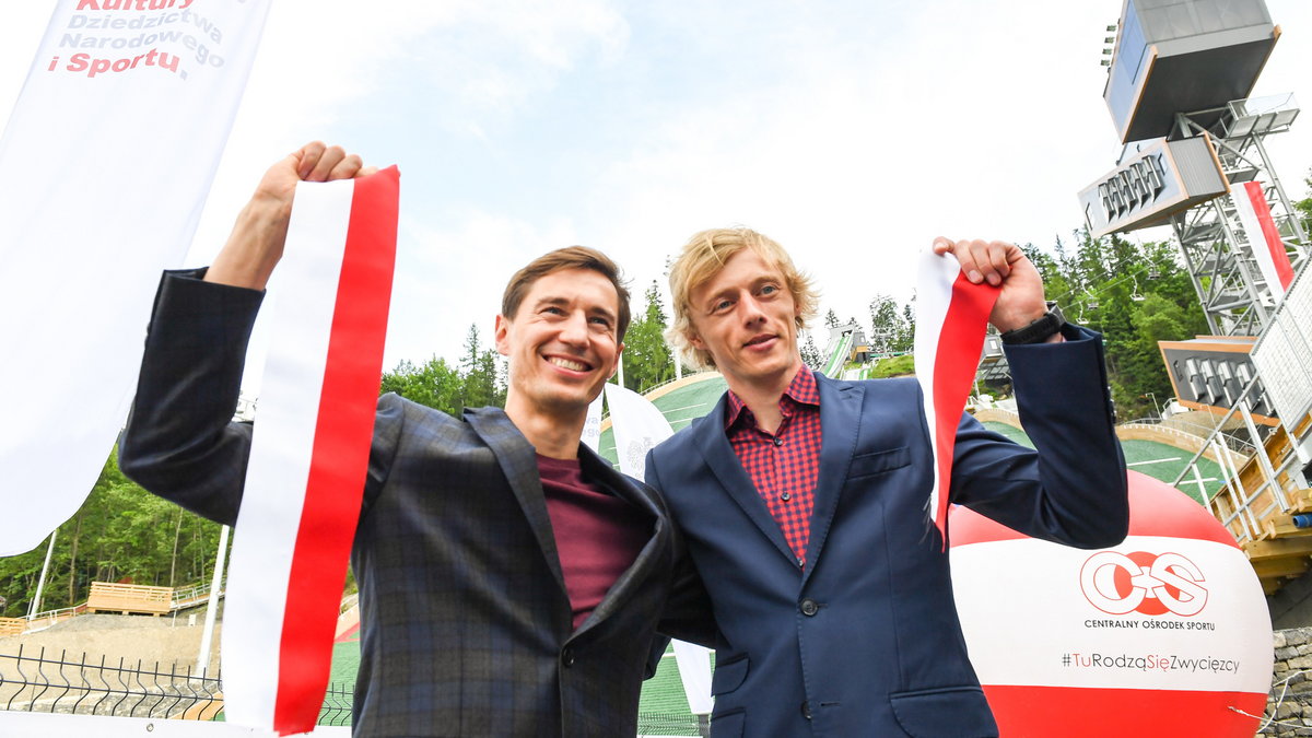 Kamil Stoch i Dawid Kubacki na otwarciu Średniej Krokwi