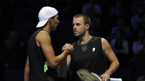 Oliver Marach (R) of Austria and Lukasz Kubot