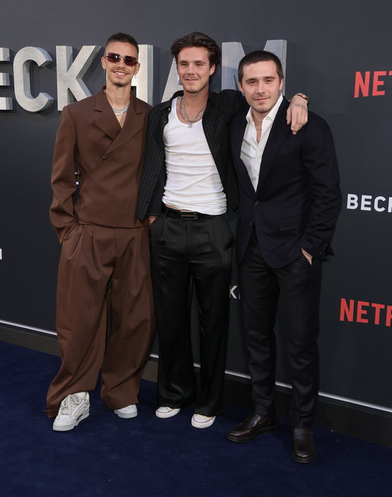 Od lewej: Romeo Beckham, Cruz Beckham i Brooklyn Beckham