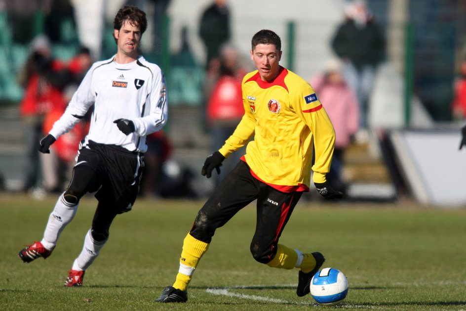 Robert Lewandowski podczas sparingu Legia - Znicz