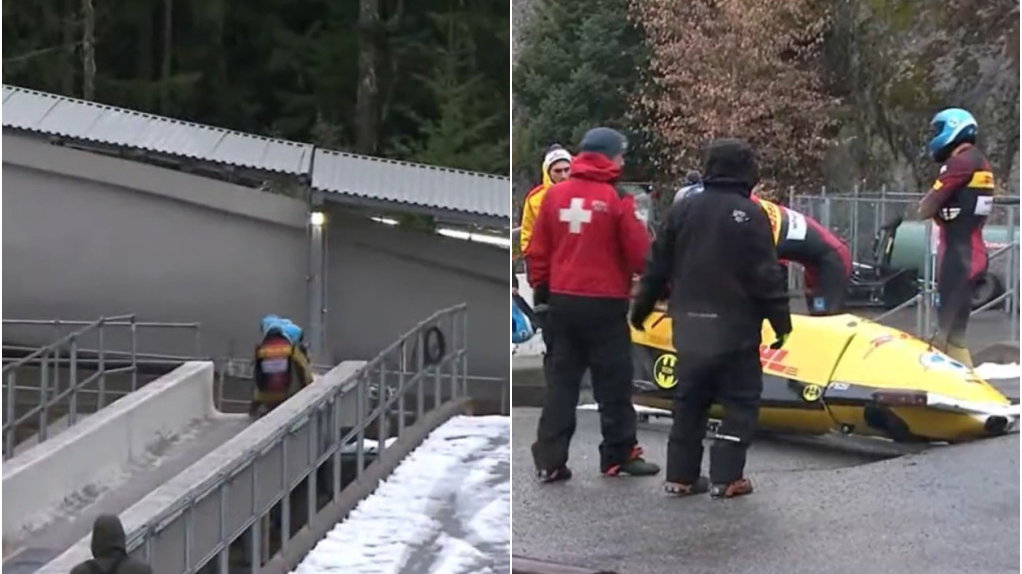 Dramatyczne chwile w zawodach PŚ w bobslejach w Whistler. Christoph Hafner wraz ze swoją załogą wypadł z toru. Zawiodły hamulce