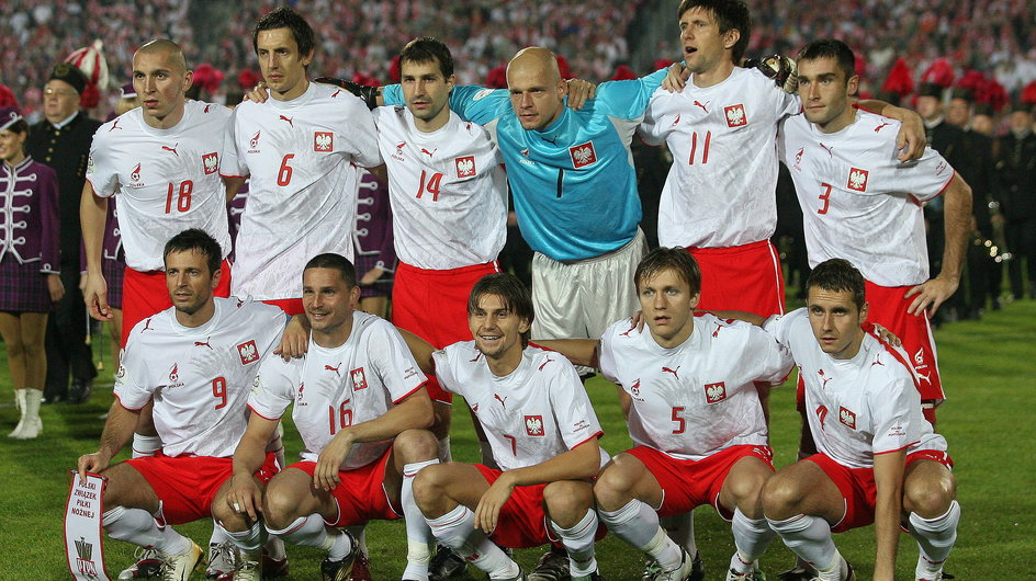 Reprezentacja Polski przed meczem z Portugalią w 2006 r.