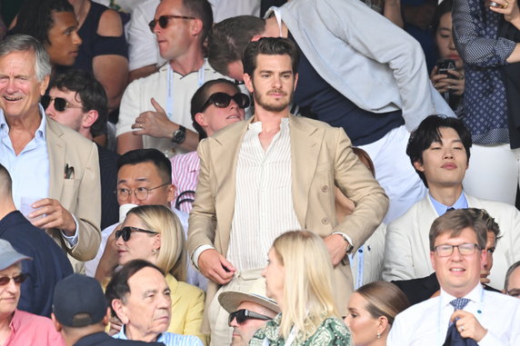 Aktor Andrew Garfield na finale Wimbledonu