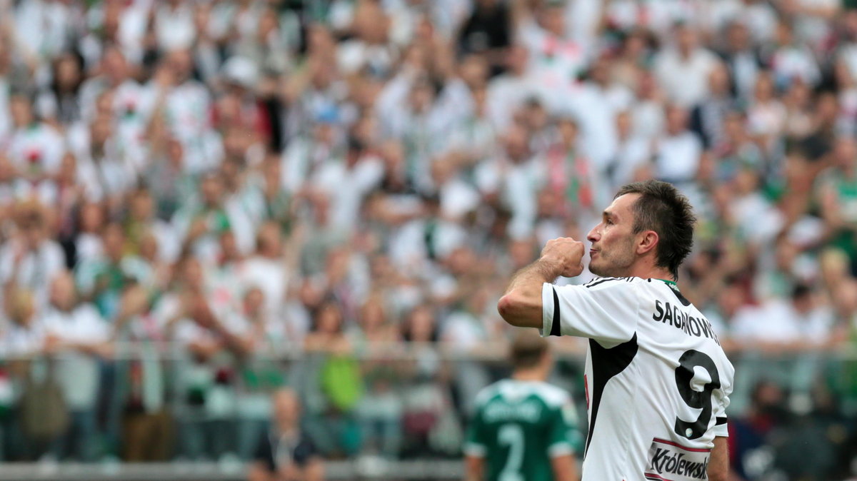 Marek Saganowski w meczu Legia - Śląsk 