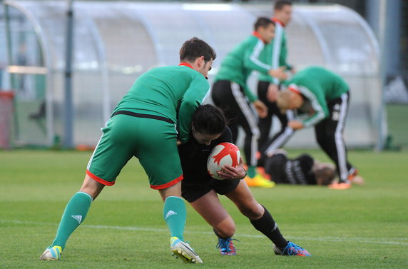 LEGIA WARSZAWA PIŁKARZE RUGBYSTKI TRENING