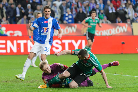 PIŁKA NOŻNA EKSTRAKLASA LECH POZNAŃ LEGIA WARSZAWA ( Marcin Kamiński Jasmin Buric Michał Kucharczyk )