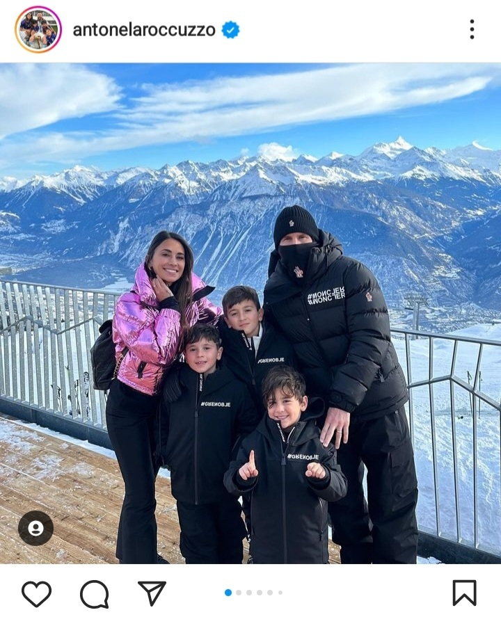 Antonela Roccuzzo i Leo Messi z dziećmi