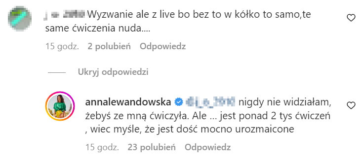 Lewandowska odpowiedziała na komentarz internautki