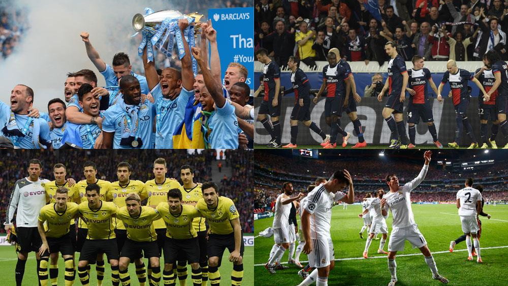 Manchester City, Barcelona, Borussia Dortmund, Real Madryt