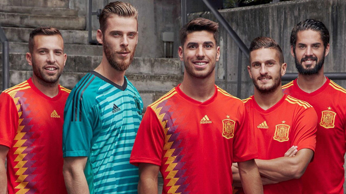 Jerseys of the Spanish national soccer team