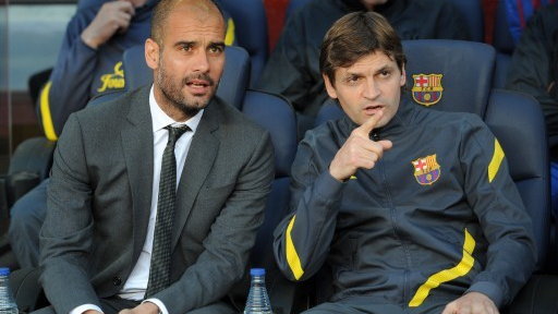 Josep Guardiola (L) i Tito Vilanova (P)