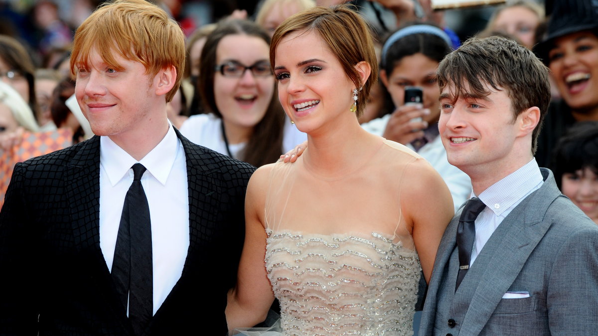 Rupert Grint, Emma Watson i Daniel Radcliffe na premierze "Insygniów Śmierci cz 2" w 2011 roku