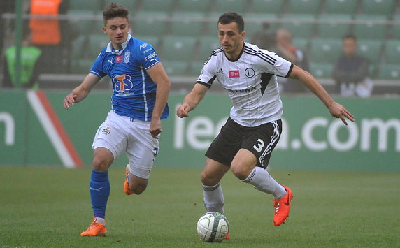 PIŁKA NOŻNA EKSTRAKLASA LEGIA LECH POZNAŃ  (Tomasz Jodłowiec Karol Linetty)