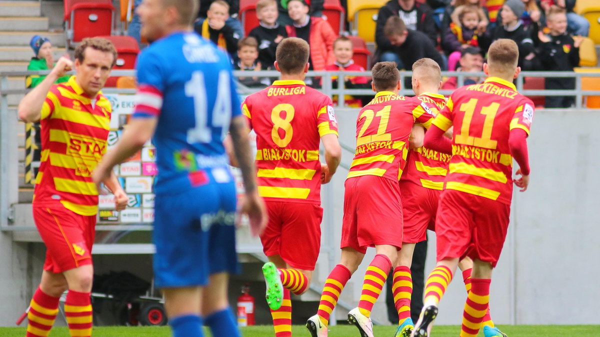 Pilka Nozna. Ekstraklasa.Jagiellonia Bialystok - Podbeskidzie Bielsko-Biala. 01.05.2016