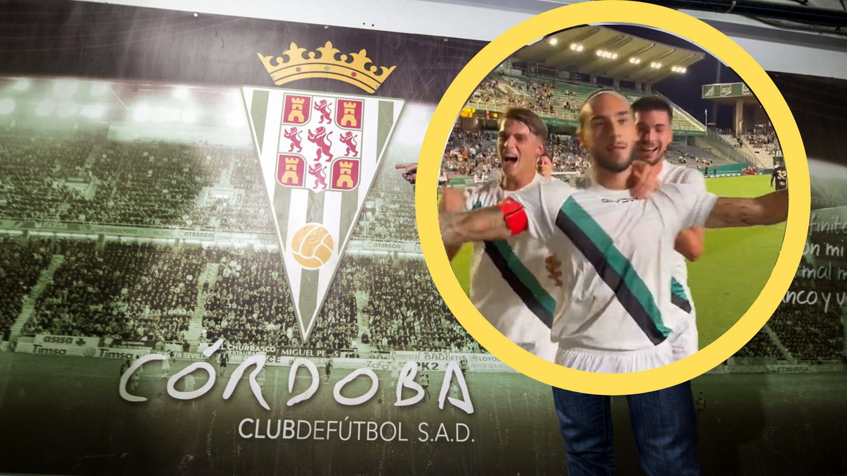 Logo klubu Cordoba CF (w ramce radość Dragisy Gudelja)