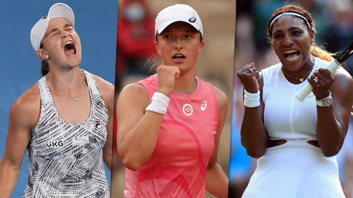 Ashleigh Barty, Iga Świątek i Serena Williams