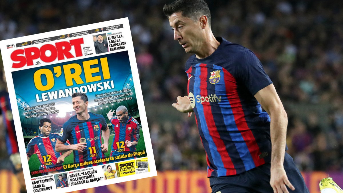 Robert Lewandowski na okładce "Sportu" (sport.es)