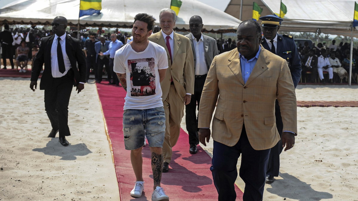 Lionel Messi, Ali Bongo Ondimba, Gabon