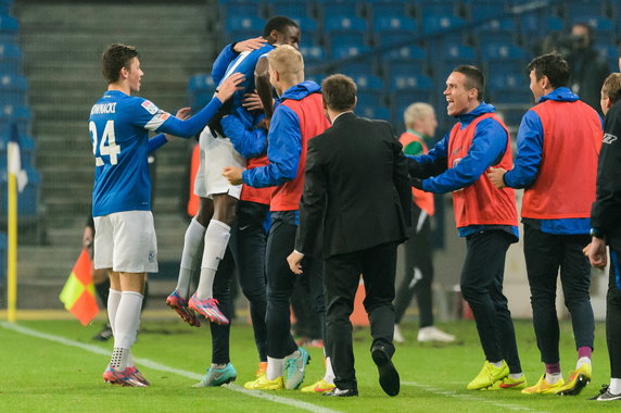 PIŁKA NOŻNA EKSTRAKLASA LECH POZNAŃ GÓRNIK ŁĘCZNA (Muhamed Keita Dawid Kownacki )