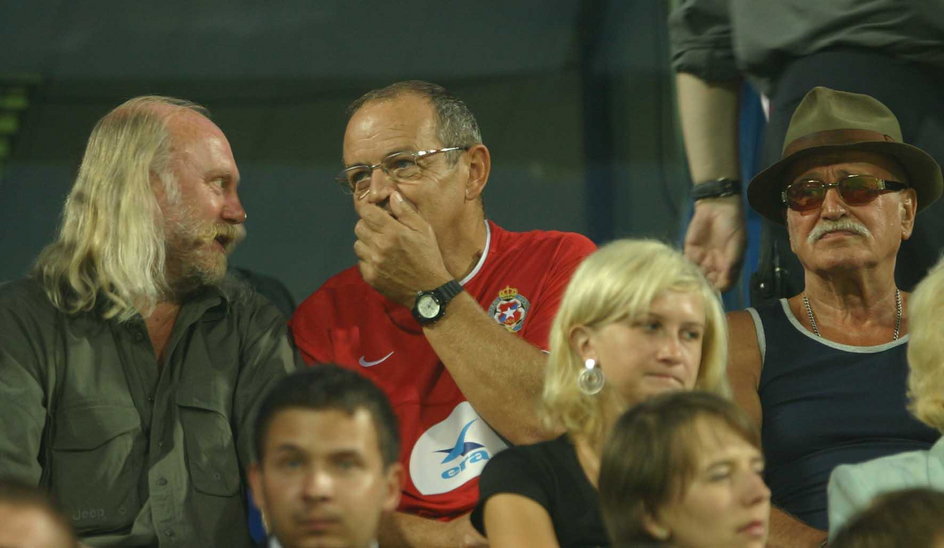 Andrzej Sikorowski, Jerzy Fedorowicz oraz Jan Nowicki na stadionie Wisły Kraków