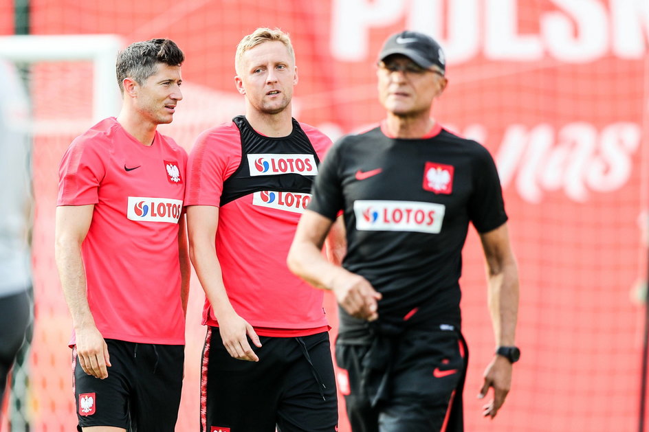 Robert Lewandowski, Kamil Glik i Adam Nawałka