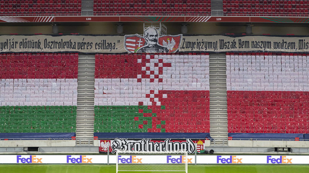 Stadion w Budapeszcie przed meczem Węgry - Polska