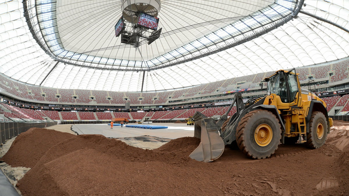 Przygotowania do GP Polski na Stadionie Narodowym