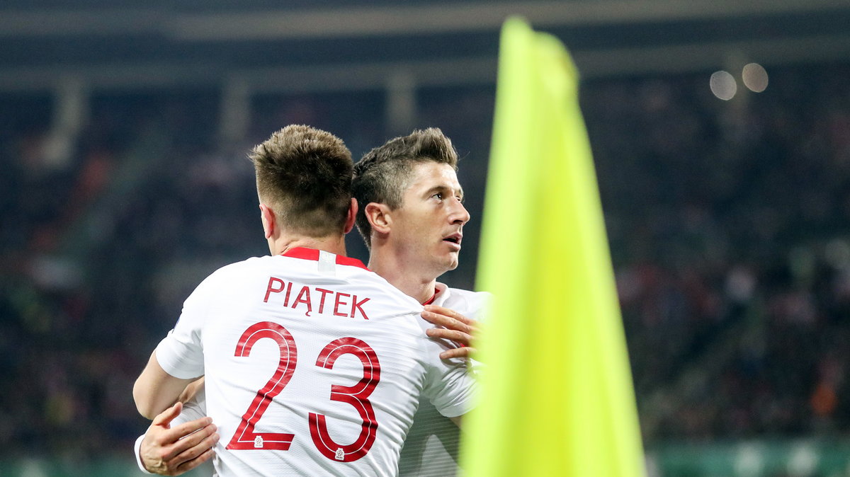 Krzysztof Piątek i Robert Lewandowski dobrze ze sobą współpracowali w meczu z Austrią