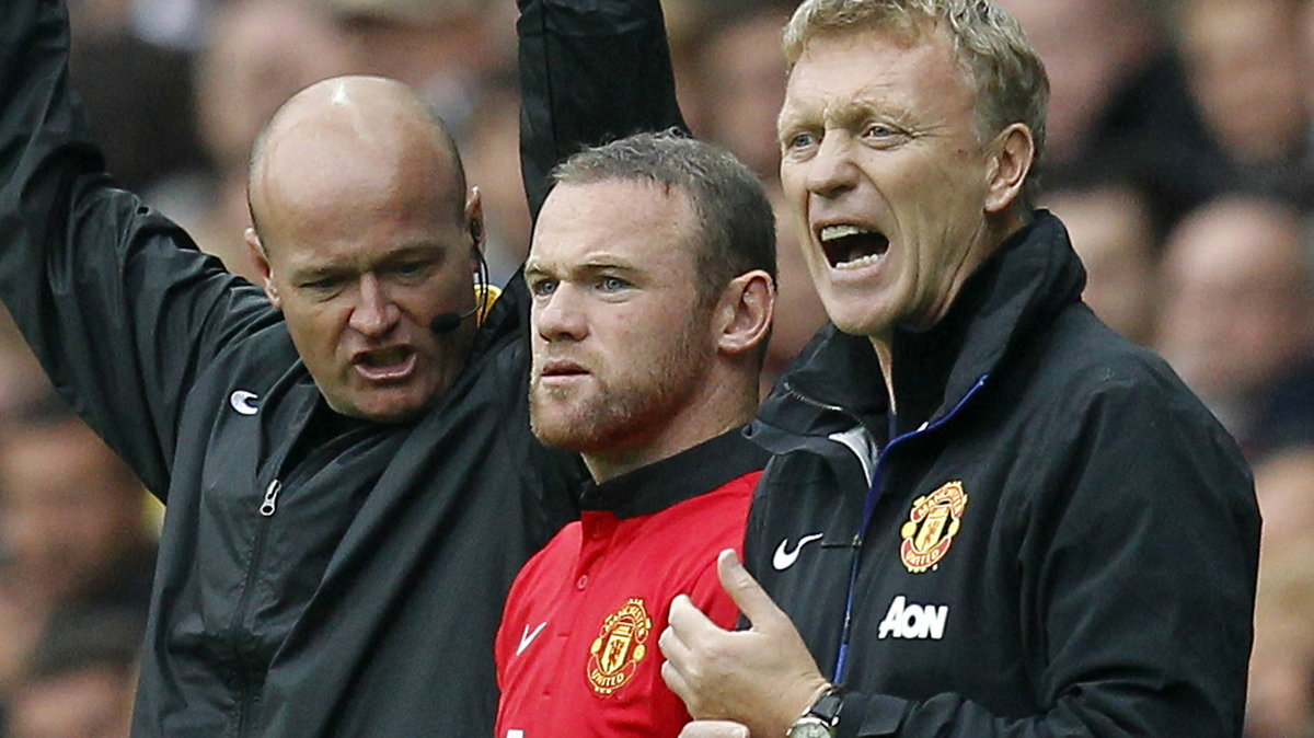 Wayne Rooney (C) i David Moyes (P) 