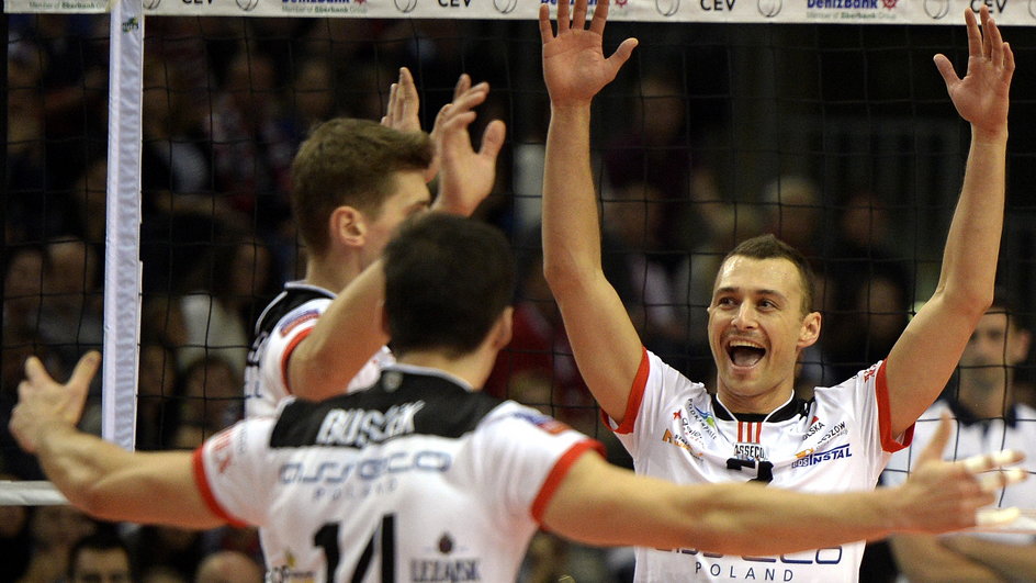 SIATKÓWKA LIGA MISTRZÓW ASSECO RESOVIA RZESZÓW BUDVANSKA RIVI ( Rafał Buszek Piotr Nowakowski Paul Lotman)