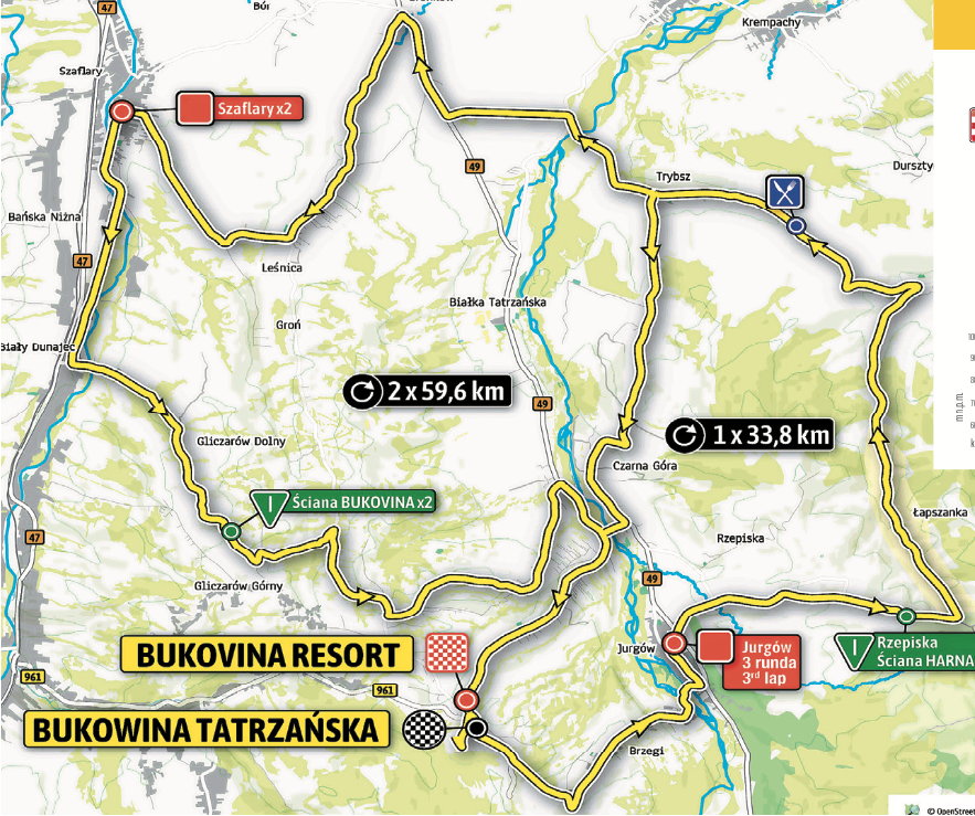 Trasa 7. etapu Tour de Pologne 2019