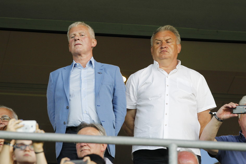 Marek Motyka (z prawej) w przeszłości bronił barw "Białej Gwiazdy". Tu z Michałem Listkiewiczem