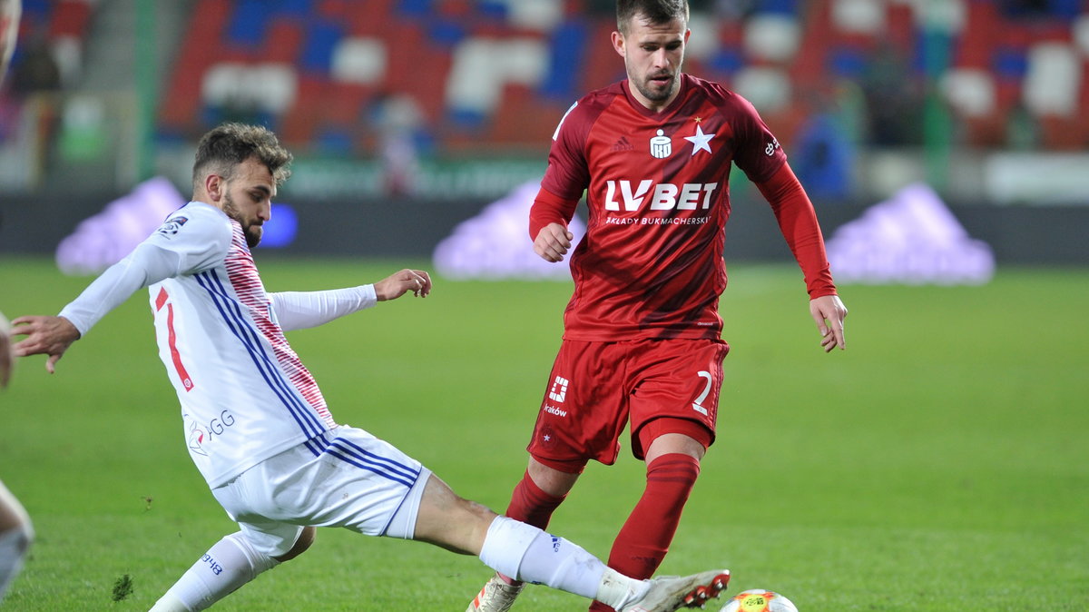 Giannis Mystakidis (Górnik Zabrze) i Rafał Pietrzak (Wisła Kraków)