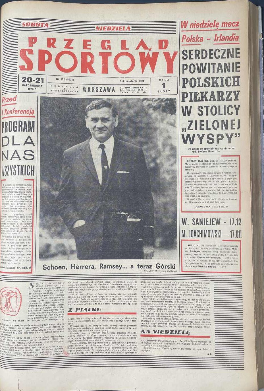 "PS” z 20–21 października 1973 r., sobota–niedziela