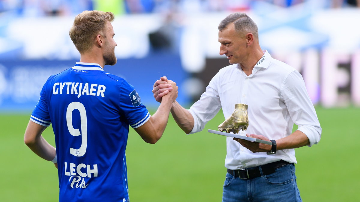 Christian Gytkjaer i trener Dariusz Żuraw