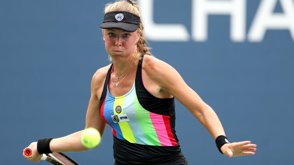 Magdalena Fręch podczas 1. rundy US Open