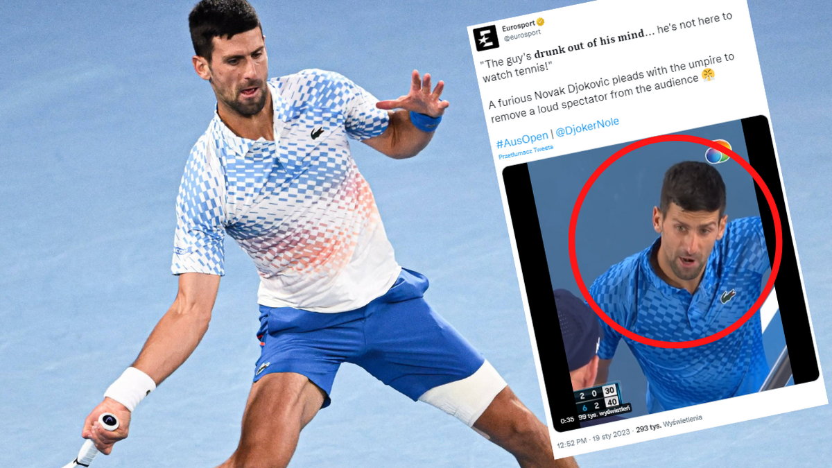Novak Djoković był wściekły na jednego z kibiców (twitter.com/Eurosport)