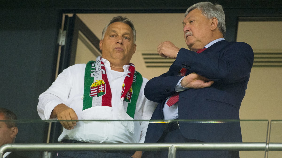 Victor Orban na meczu reprezentacji Węgier