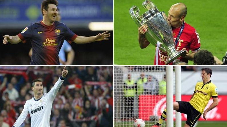 Messi, Robben, Ronaldo, Lewandowski 