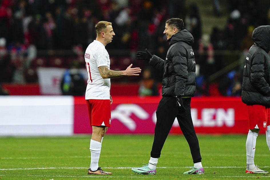 Kamil Grosicki i Robert Lewandowski