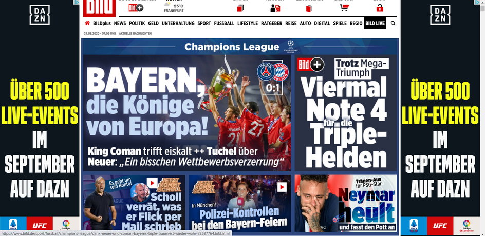 Bild: Bayern, królowie Europy!