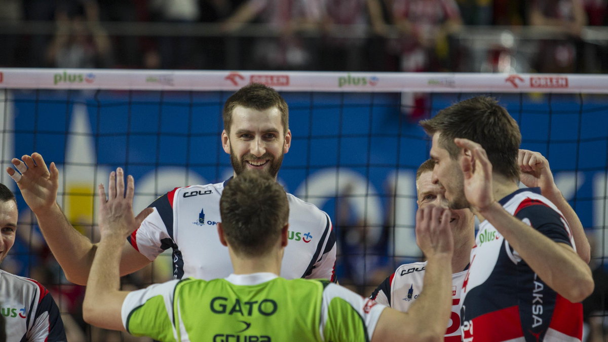 Marcin Możdżonek triumfujący/ZAKSA - Asseco Resovia