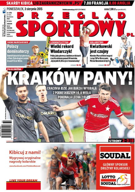 okładka "Przeglądu Sportowego" 3 sierpnia 2015