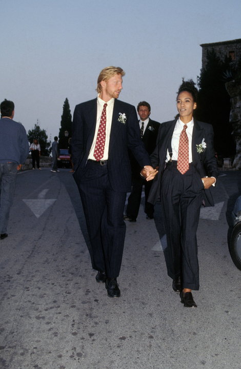 Boris Becker i Barbara Feltus w 1992 roku