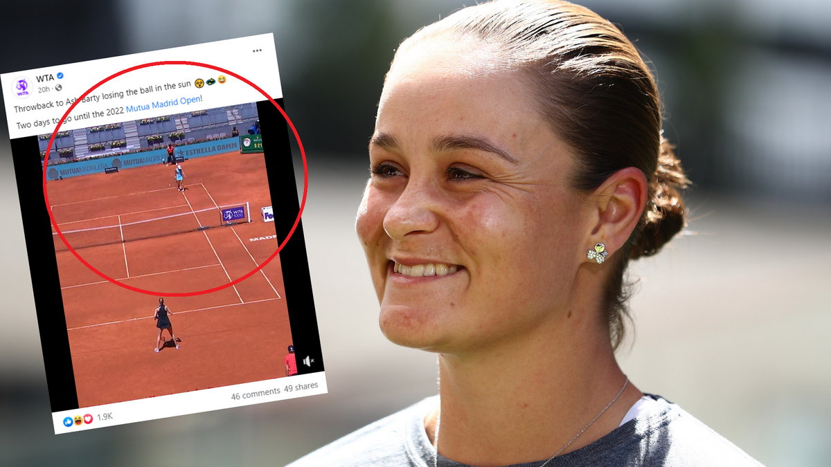 Ash Barty przekonała się na własnej skórze, że słońce w Madrycie potrafi spłatać figla (facebook.com/WTA)