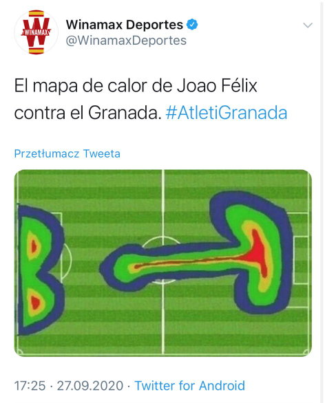 Wulgarny wpis bukmachera Winamax po meczu Atlético – Granada (6:1)