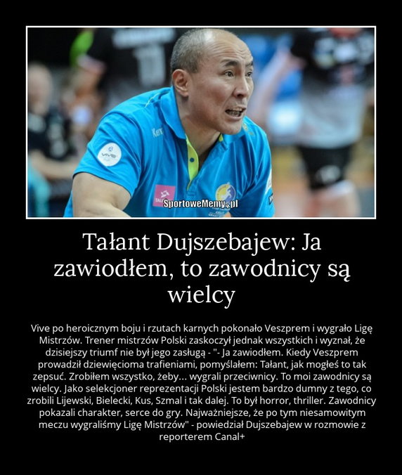 W finale Ligi Mistrzów piłkarzy ręcznych Vive Tauron Kielce pokonał MKB Veszprem - memy po meczu