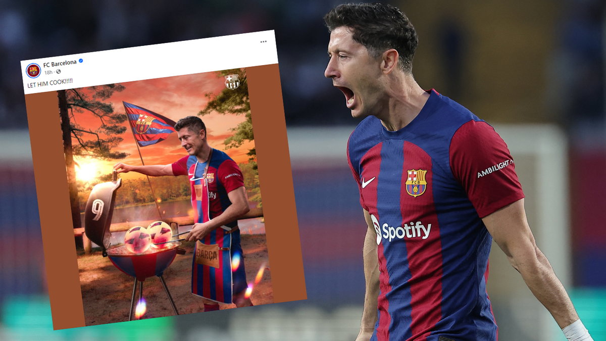 FC Barcelona uczciła dublet Roberta Lewandowskiego wyjątkową grafiką (facebook.com/fcbarcelona)