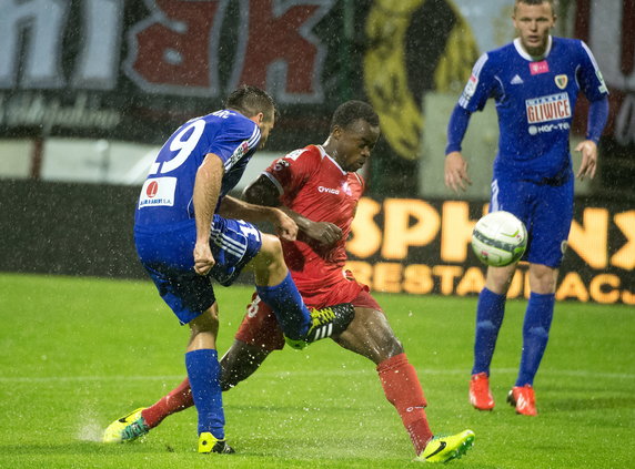 PIŁKA NOŻNA LIGA POLSKA WIDZEW ŁÓDŹ PIAST GLIWICE (Princewill Okachi Carles Marc Martinez Mateusz Matras)